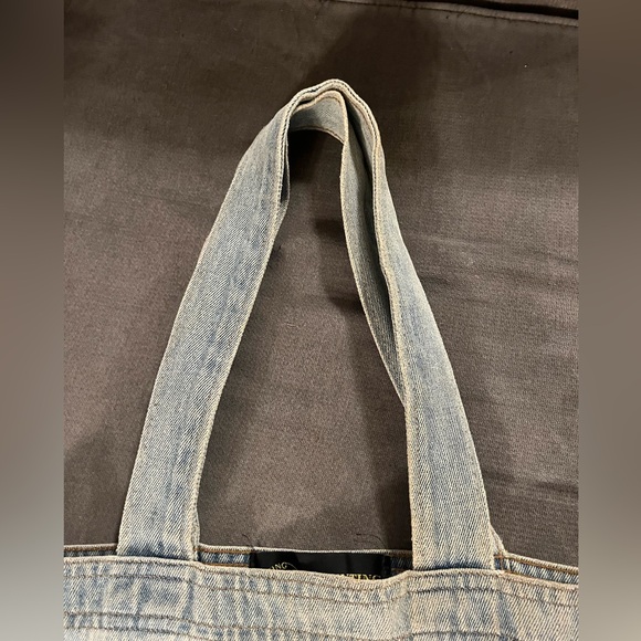 HUNTING WORLD Designer Logo Elephant Denim Shopper Tote Bag - Picture 4 of 11